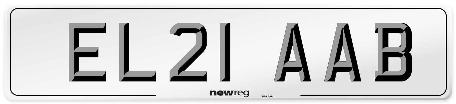 EL21 AAB Number Plate from New Reg
